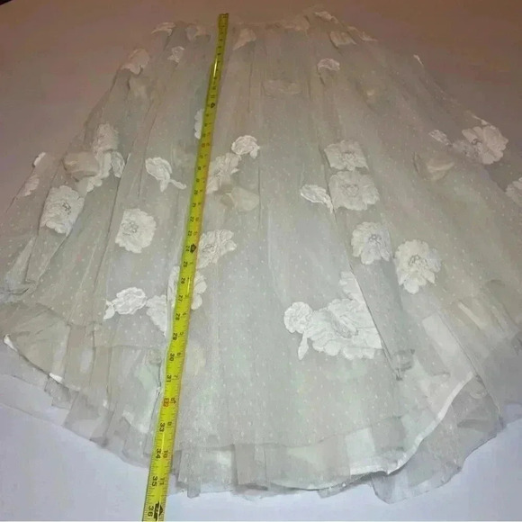 LoveShackFancy Rowena Tulle Midi Skirt 4 S Embroidered Floral Appliqué Bridal - Picture 5 of 14